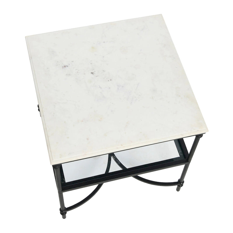 Marble and Metal End Table