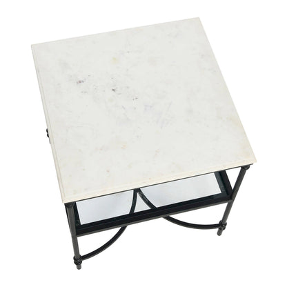 Marble and Metal End Table