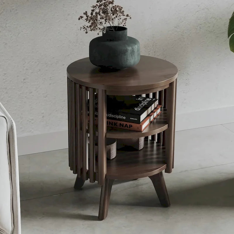 Studio London Sierra End Table with Storage and Round Side Table