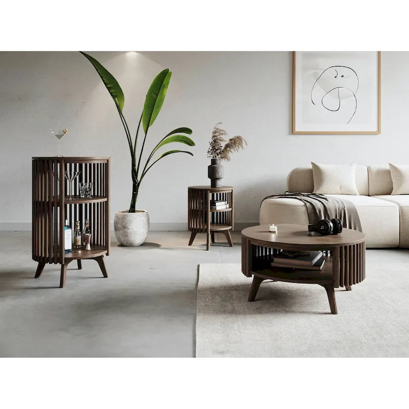 Studio London Sierra End Table with Storage and Round Side Table