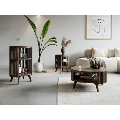 Studio London Sierra End Table with Storage and Round Side Table