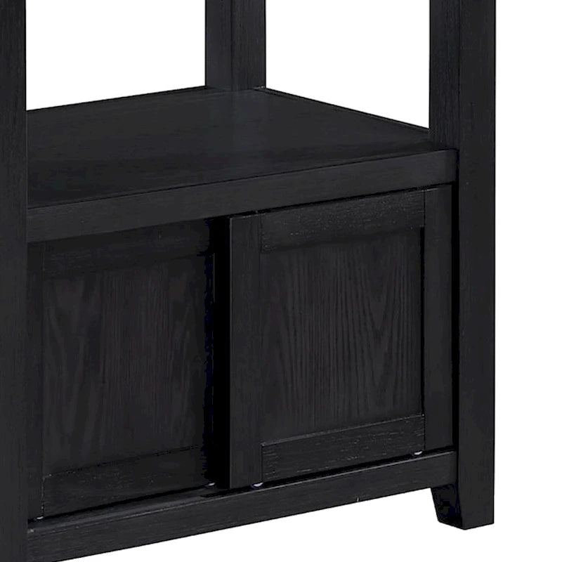 Patricia 60 -72 Inch Counter Height Table, Extendable, Light Gray, Black