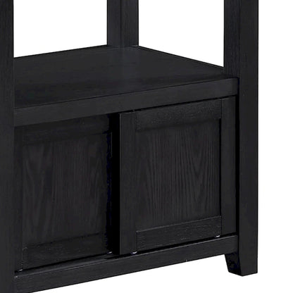 Patricia 60 -72 Inch Counter Height Table, Extendable, Light Gray, Black