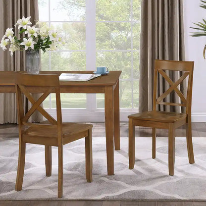 Antique X Back Wood Cross Back Dining Chairs