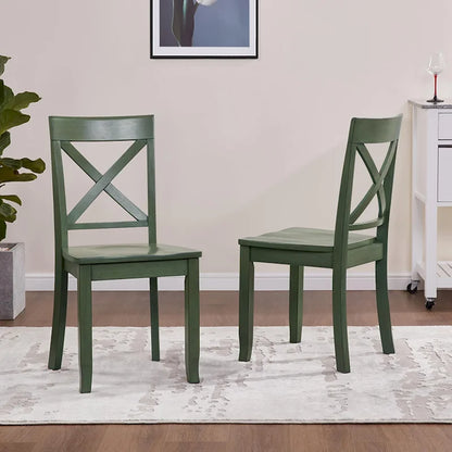 Antique X Back Wood Cross Back Dining Chairs