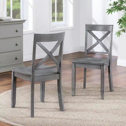 Antique X Back Wood Cross Back Dining Chairs