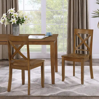 Antique X Back Wood Cross Back Dining Chairs