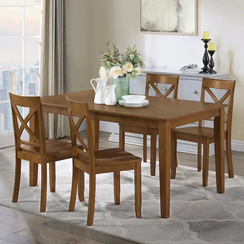 Antique X Back Wood Cross Back Dining Chairs