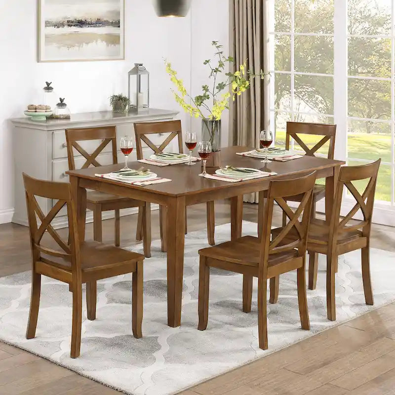 Antique X Back Wood Cross Back Dining Chairs