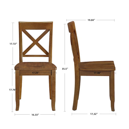 Antique X Back Wood Cross Back Dining Chairs