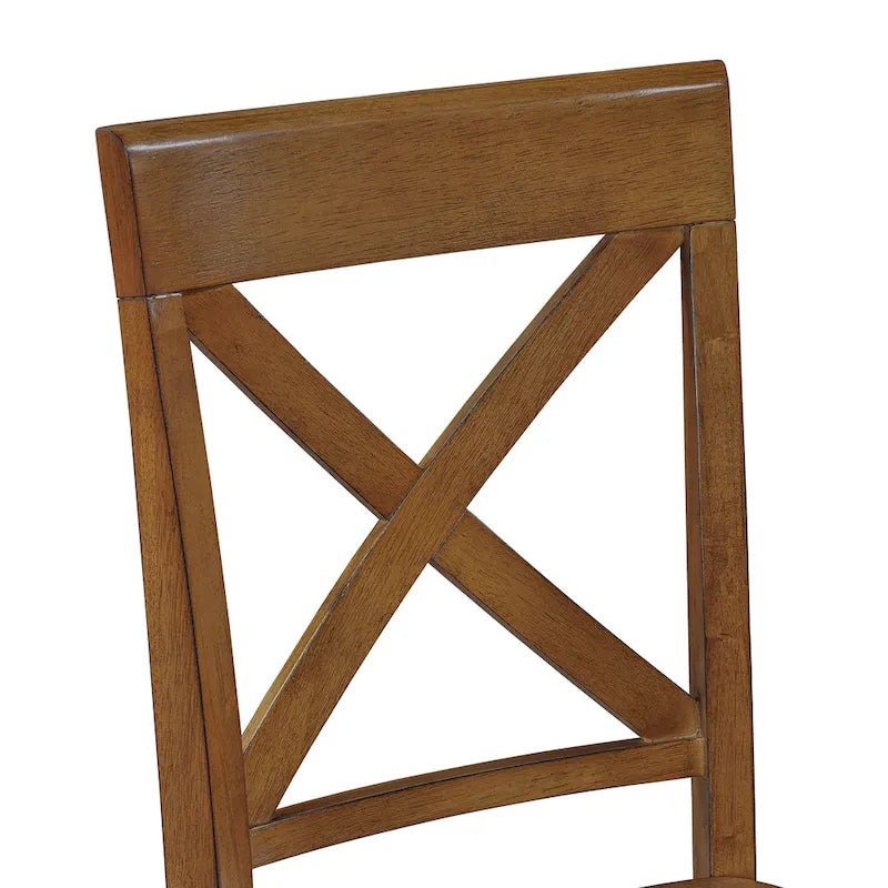 Antique X Back Wood Cross Back Dining Chairs