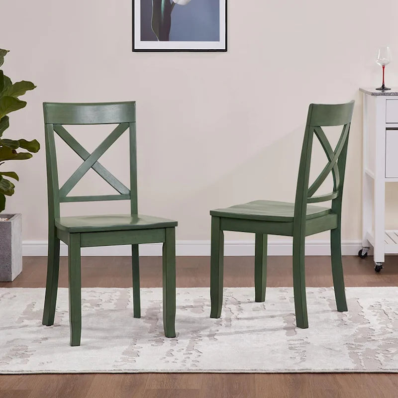 Antique X Back Wood Cross Back Dining Chairs