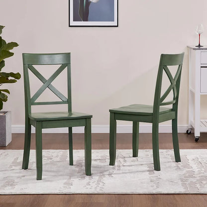 Antique X Back Wood Cross Back Dining Chairs