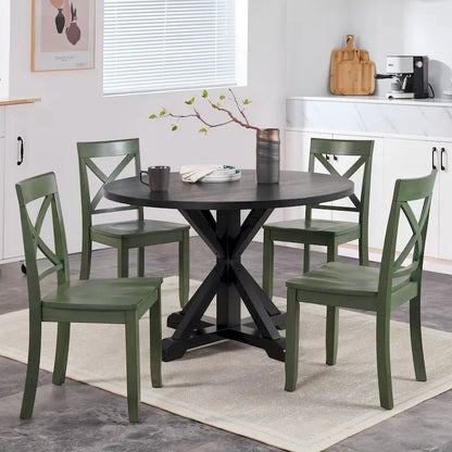 Antique X Back Wood Cross Back Dining Chairs