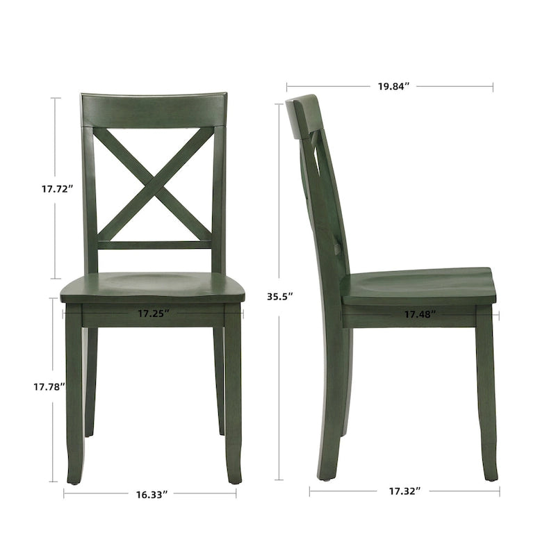 Antique X Back Wood Cross Back Dining Chairs