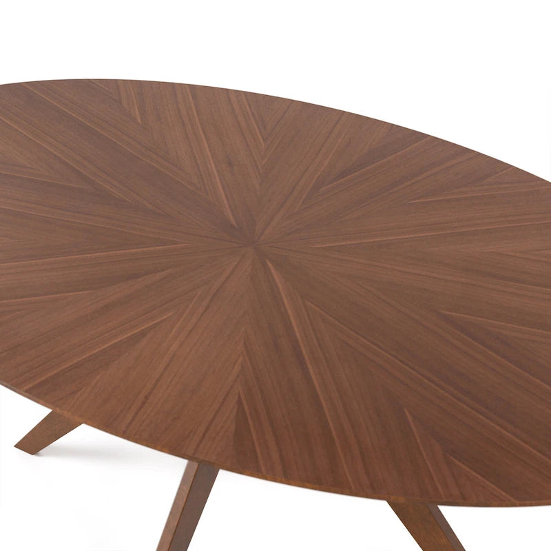 Furniture of America Shaw Mid-century Walnut 71-inch Oval Wood Dining Table