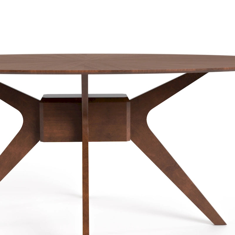 Furniture of America Shaw Mid-century Walnut 71-inch Oval Wood Dining Table