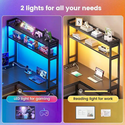 L Shaped Gaming Desk Reversible 45.3 in Small Corner Desk