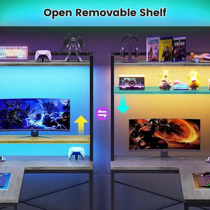 L Shaped Gaming Desk Reversible 45.3 in Small Corner Desk