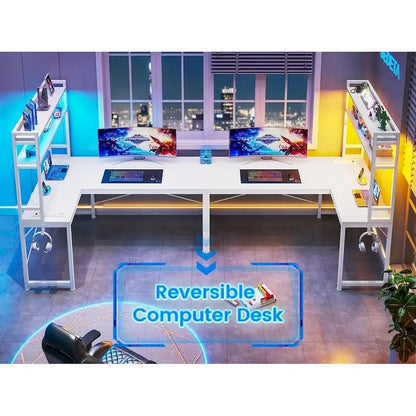 L Shaped Gaming Desk Reversible 45.3 in Small Corner Desk