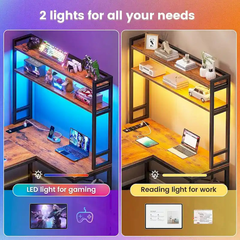 L Shaped Gaming Desk Reversible 45.3 in Small Corner Desk