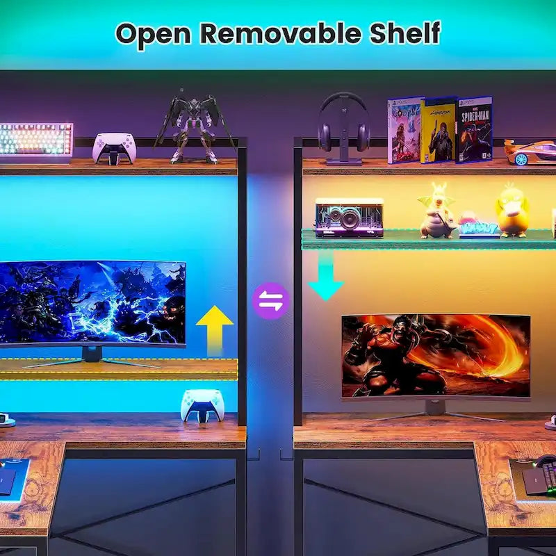 L Shaped Gaming Desk Reversible 45.3 in Small Corner Desk