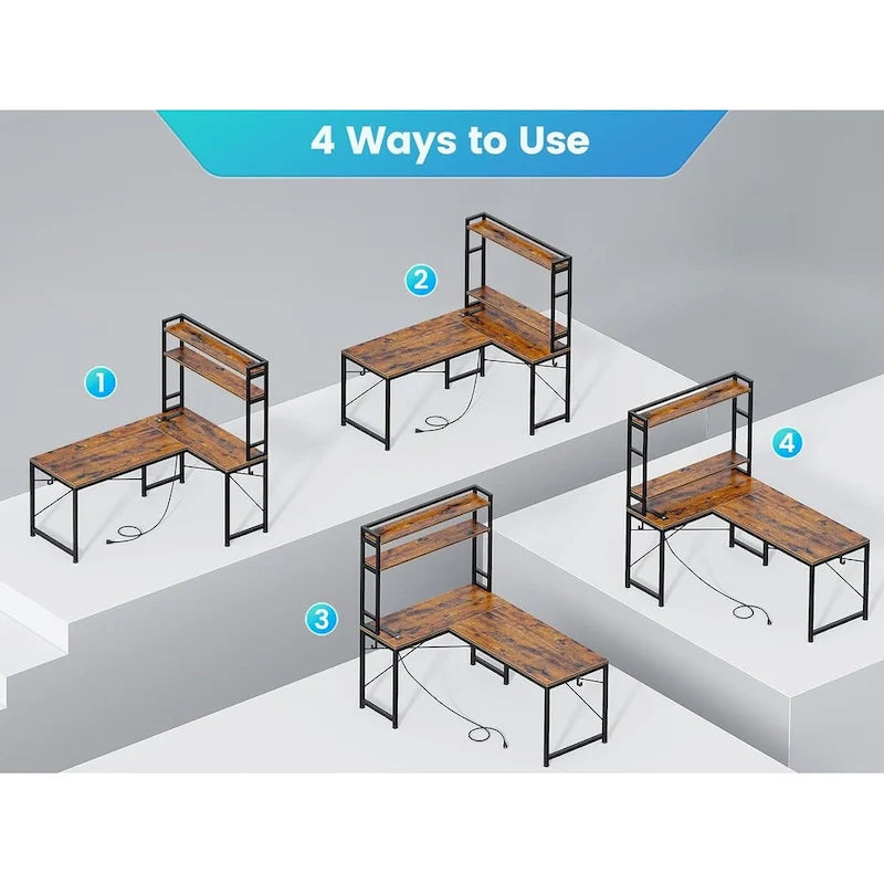 L Shaped Gaming Desk Reversible 45.3 in Small Corner Desk
