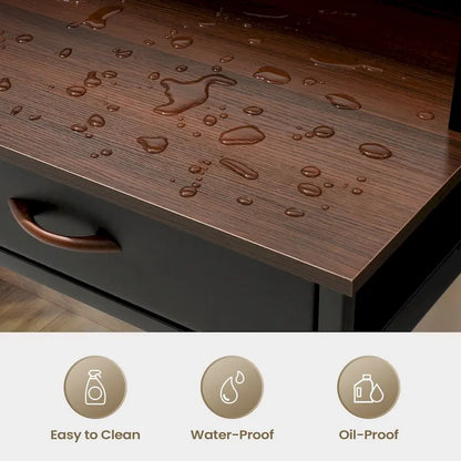 Computer Desk Home Office Desk with Power Outlet Study Writing Table