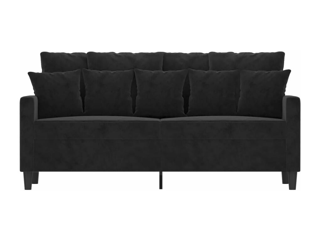 2-seater sofa, black, 140 cm, velvet