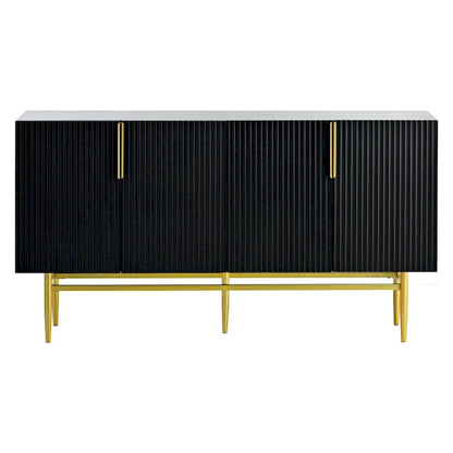 4-door Sideboard Buffet Cabinet with Gold Metal Handle - 60L x 15.2W x 31.5H