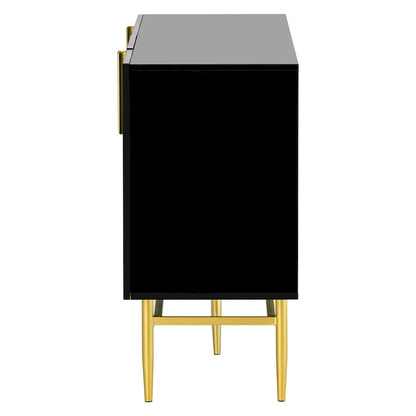 4-door Sideboard Buffet Cabinet with Gold Metal Handle - 60L x 15.2W x 31.5H