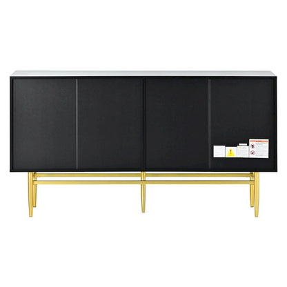 4-door Sideboard Buffet Cabinet with Gold Metal Handle - 60L x 15.2W x 31.5H