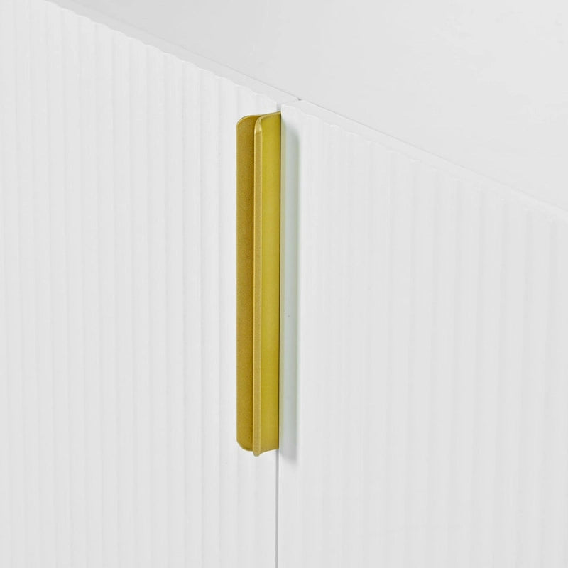 4-door Sideboard Buffet Cabinet with Gold Metal Handle - 60L x 15.2W x 31.5H