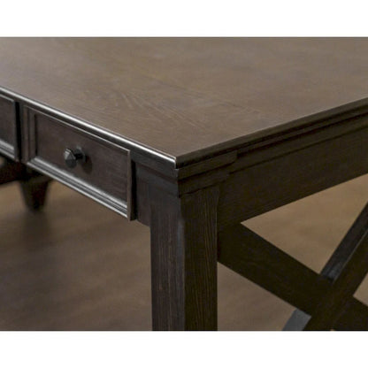 Traditional Wood Writing Desk, Dark Brown