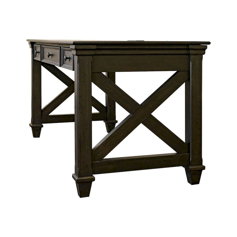 Traditional Wood Writing Desk, Dark Brown