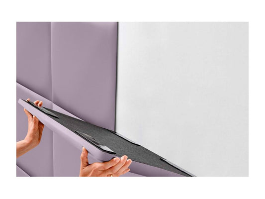 Upholstered headboard in high-quality faux leather, Dekona interior composed of interchangeable self-adhesive panels, 95 cm