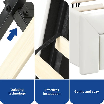 Moasis Queen Storage Upholstered Headboard Bed Frame