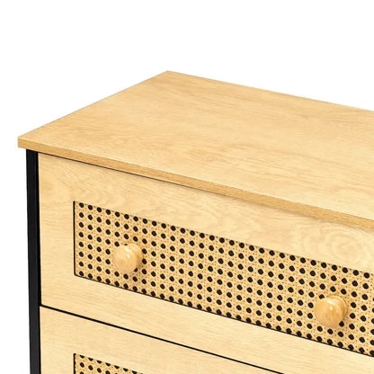 VredHom 6-Drawer PE Rattan Storage Cabinet Closet Dresser