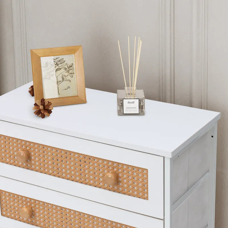 VredHom 6-Drawer PE Rattan Storage Cabinet Closet Dresser