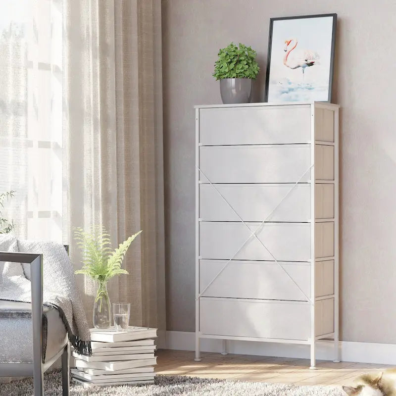 VredHom 6-Drawer PE Rattan Storage Cabinet Closet Dresser