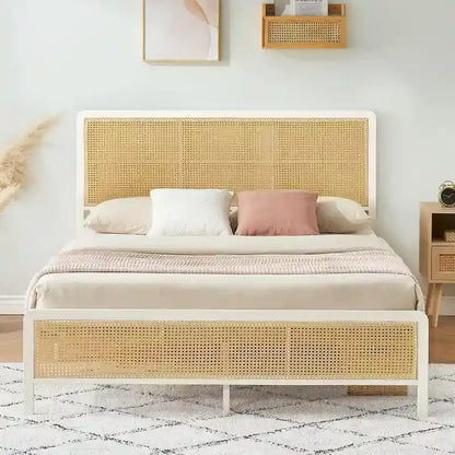Modern Style Cane Boho Bed Frames
