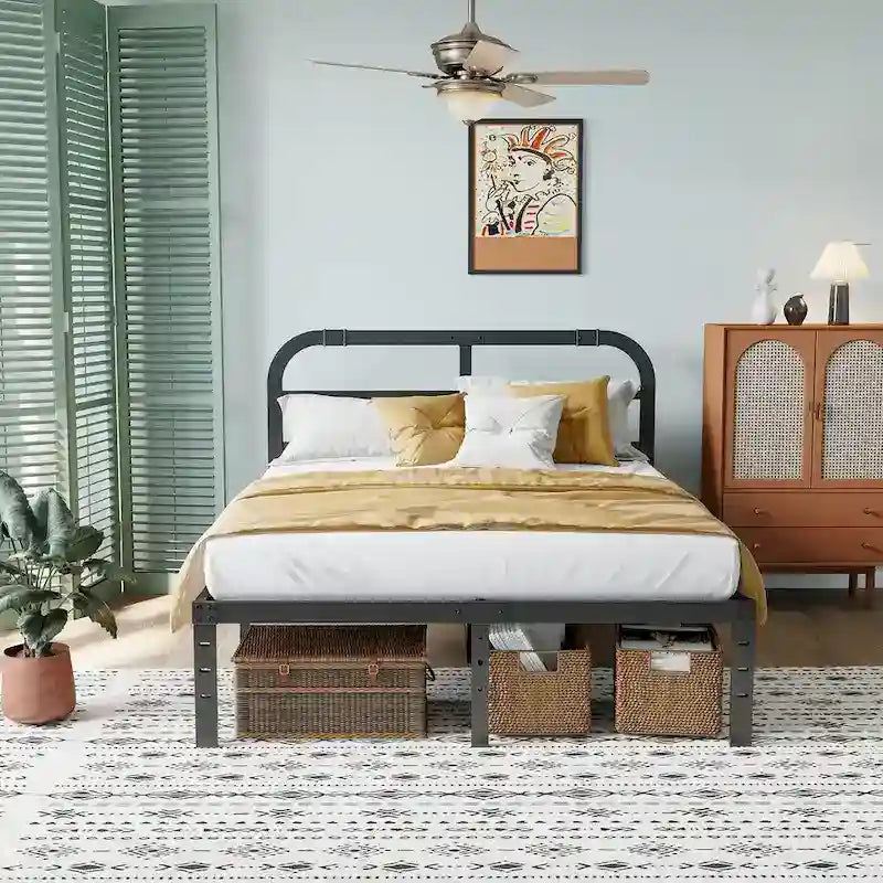 40 Inch Bed Frame With Headboard, Easy to assemble