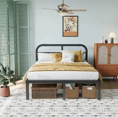 40 Inch Bed Frame With Headboard, Easy to assemble