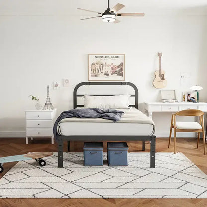 40 Inch Bed Frame With Headboard, Easy to assemble