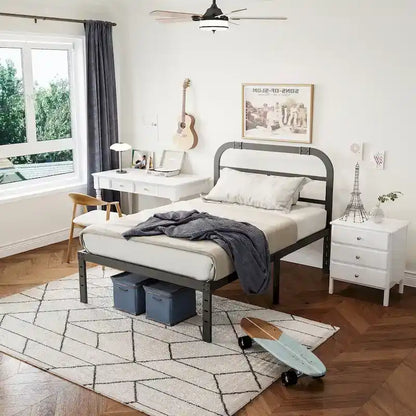 40 Inch Bed Frame With Headboard, Easy to assemble