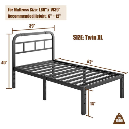 40 Inch Bed Frame With Headboard, Easy to assemble