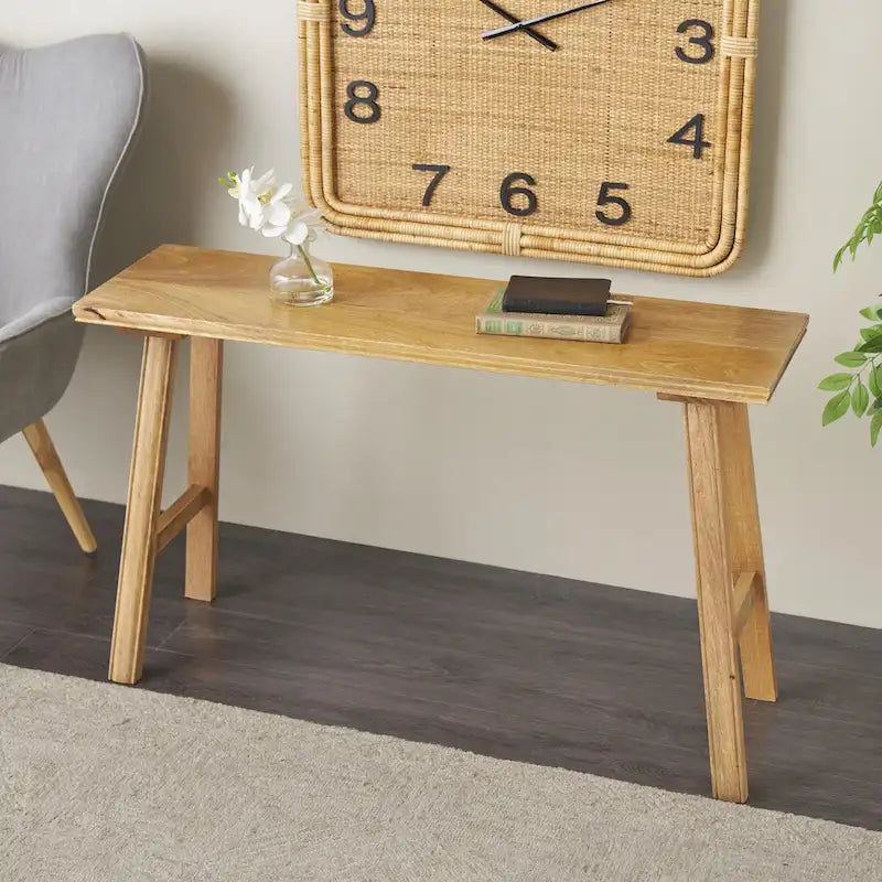 Mango Wood Handmade Traditional Home Bench - Brown - Roche River Decor