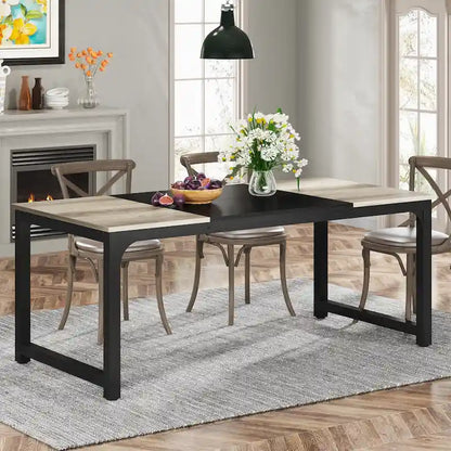 71 Modern Dining Table for 6-8, Kitchen Table for Dining Room - 70.87 L x 31.50 W x 29.53 H
