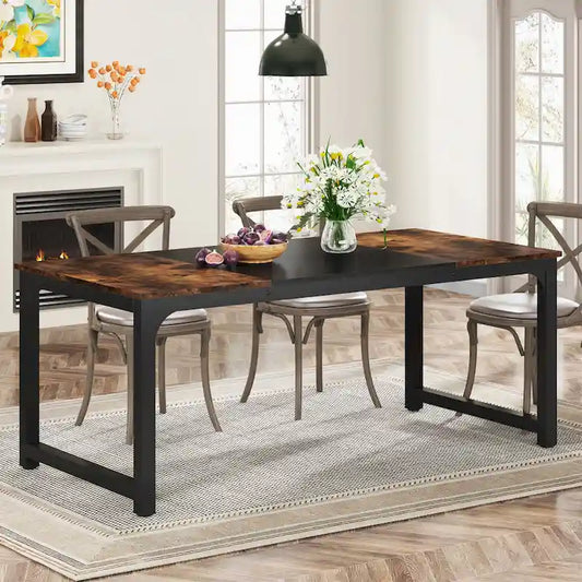71 Modern Dining Table for 6-8, Kitchen Table for Dining Room - 70.87 L x 31.50 W x 29.53 H