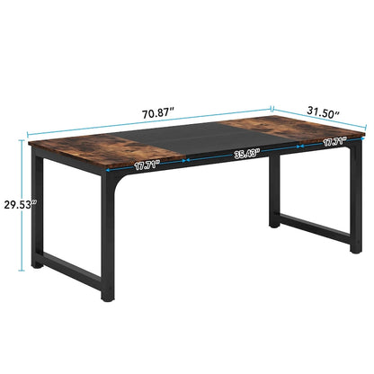 71 Modern Dining Table for 6-8, Kitchen Table for Dining Room - 70.87 L x 31.50 W x 29.53 H